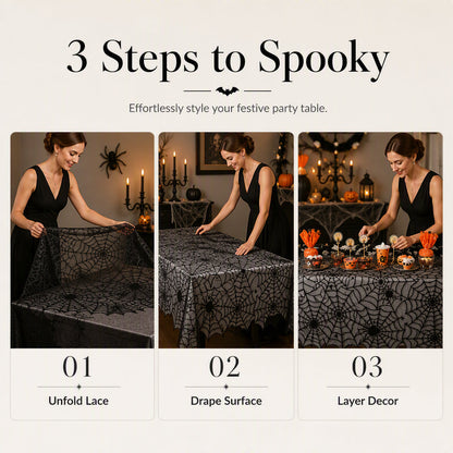 🎃NUR FÜR BEGRENZTE ZEIT: 50 % RABATT! ⏰Gruseliges Halloween-Muster – Set aus Tischdecke und Platzsets