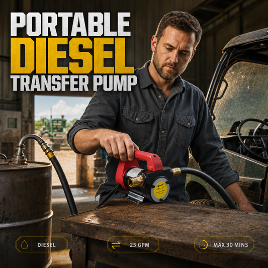 ⛽Tragbare Diesel-Umlaufpumpe – 12V-220V, 94.6 L/min, selbstansaugend, für Tankstelle & Baustelle