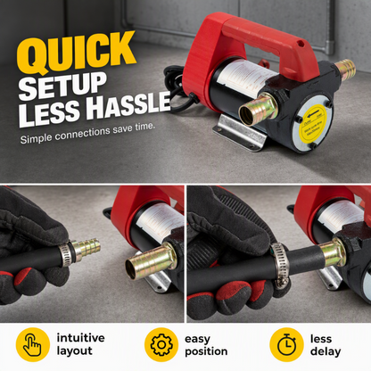 ⛽Tragbare Diesel-Umlaufpumpe – 12V-220V, 94.6 L/min, selbstansaugend, für Tankstelle & Baustelle