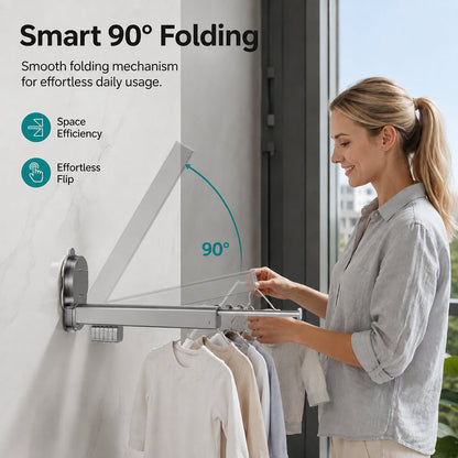 🧺 50% RABATT! 🏠 Platzsparender Wäscheständer – Ausziehbar, Saugnapfbefestigung & Aluminium – Ideal für kleine Räume & flexible Nutzung ✨