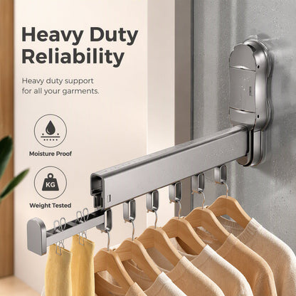 🧺 50% RABATT! 🏠 Platzsparender Wäscheständer – Ausziehbar, Saugnapfbefestigung & Aluminium – Ideal für kleine Räume & flexible Nutzung ✨