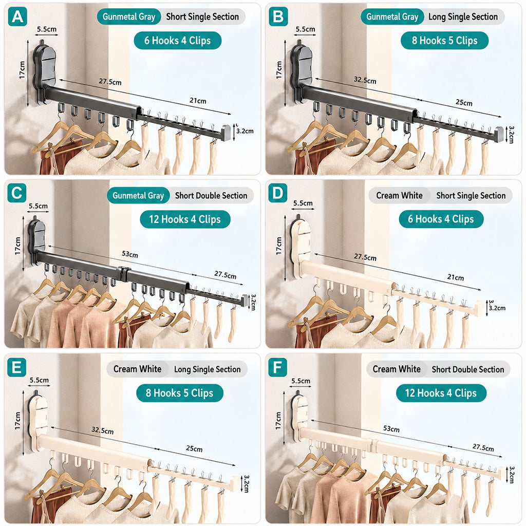 🧺 50% RABATT! 🏠 Platzsparender Wäscheständer – Ausziehbar, Saugnapfbefestigung & Aluminium – Ideal für kleine Räume & flexible Nutzung ✨