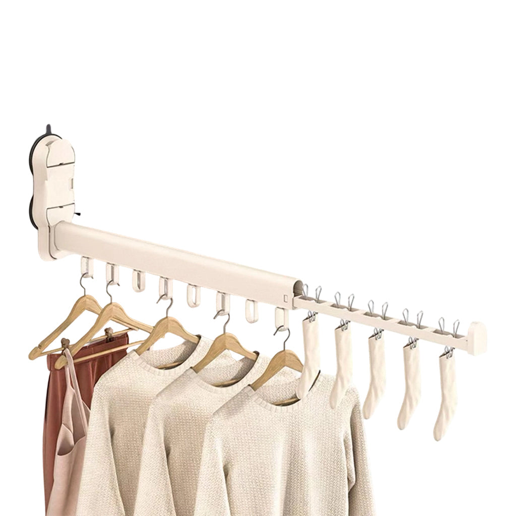 🧺 50% RABATT! 🏠 Platzsparender Wäscheständer – Ausziehbar, Saugnapfbefestigung & Aluminium – Ideal für kleine Räume & flexible Nutzung ✨