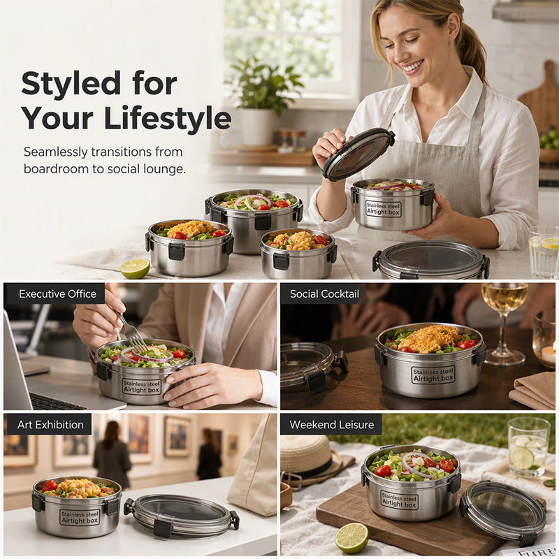 🍱 50% RABATT! 🥗 3-teiliges Edelstahl-Lunchbox-Set – Luftdichte Deckel, robust & leicht zu reinigen – Ideal für Schule, Büro & unterwegs ✨