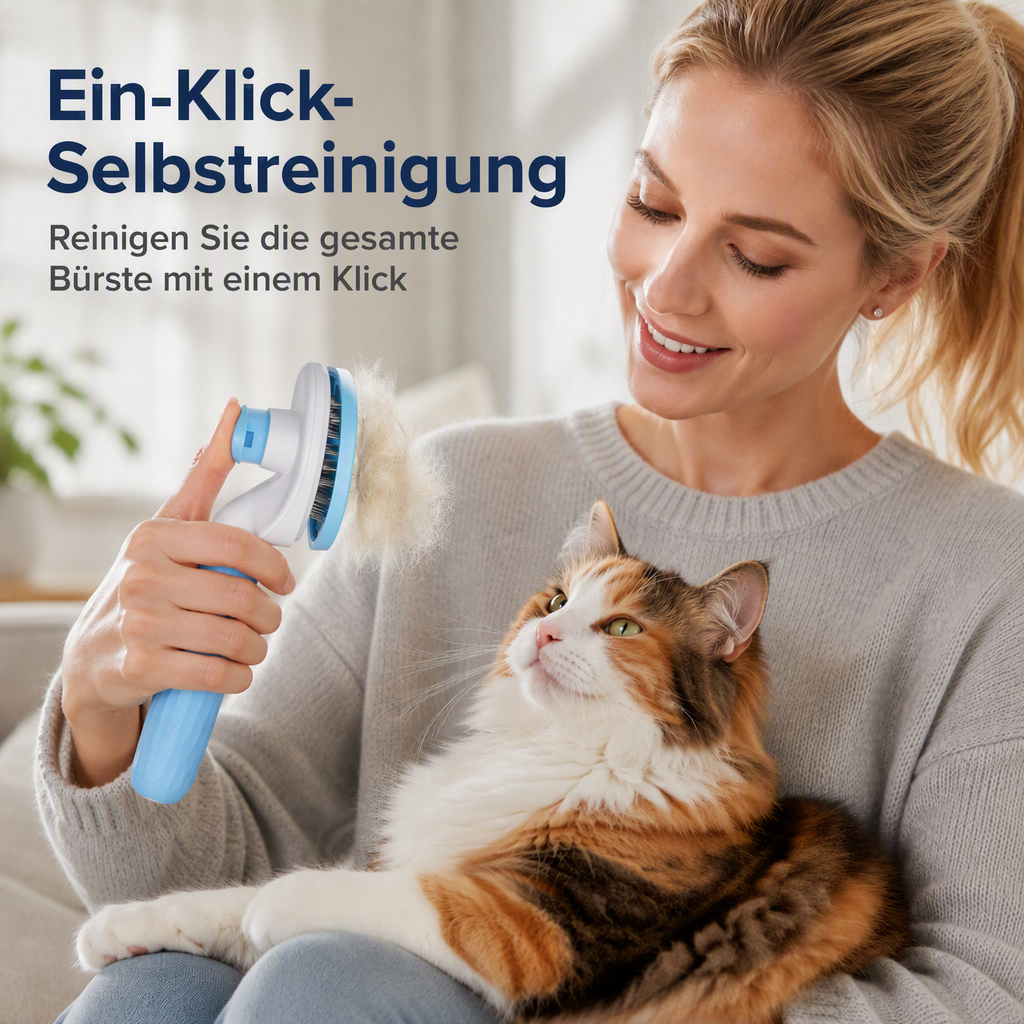 Selbstreinigende Zupfbürste für Haustiere