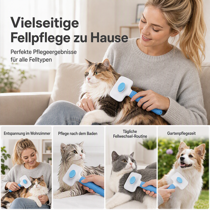 Selbstreinigende Zupfbürste für Haustiere