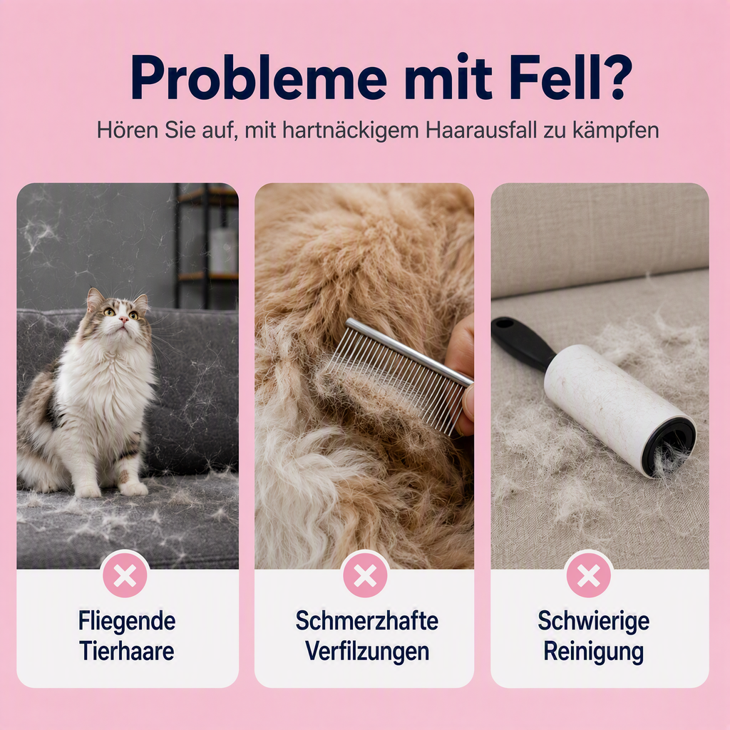 Selbstreinigende Zupfbürste für Haustiere