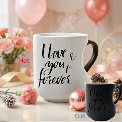 ☕ ❤️ Keramikbecher mit farbwechselndem, herzförmigem Henkel – Wärmesensitive Farbe, stilvoll & einzigartig – Perfekt für Kaffee, Tee oder als liebevolles Geschenk – wechselt die Farbe bei Hitze und verbreitet Freude ✨🎁