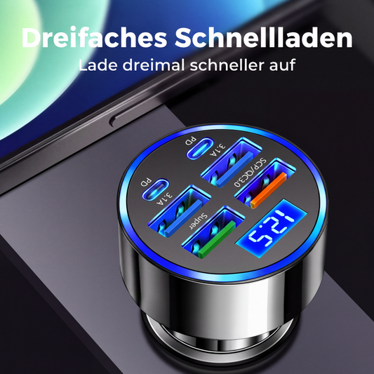 📢📢50% RABATT !!⏰6-in-1-Schnellladegerät für Autos mit Spannungsanzeige
