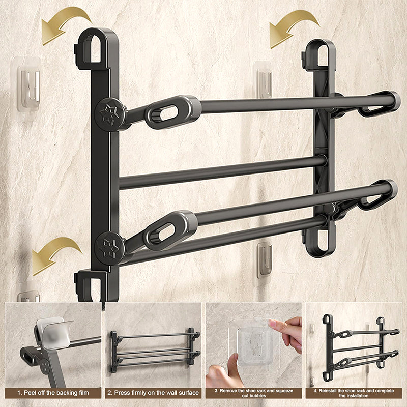 👟 50 % Rabatt – Faltbarer Wand-Schuhhalter für Tür & Bad – ohne Bohren, platzsparend & vielseitig für Hausschuhe & Badeschuhe 🚪