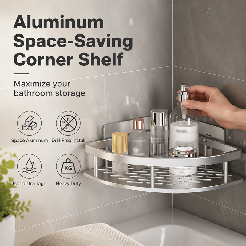 🏠 Dusch-Eckablage ohne Bohren – selbstklebendes Badezimmer-Regal, einfache Montage