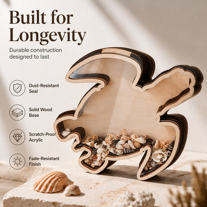 🐢 50% RABATT! 🌊 Holz-Schildkröten Organizer mit Laserschnitt & Acrylplatte, küstenstilierte Schlüssel- und Schmuckaufbewahrung ✨