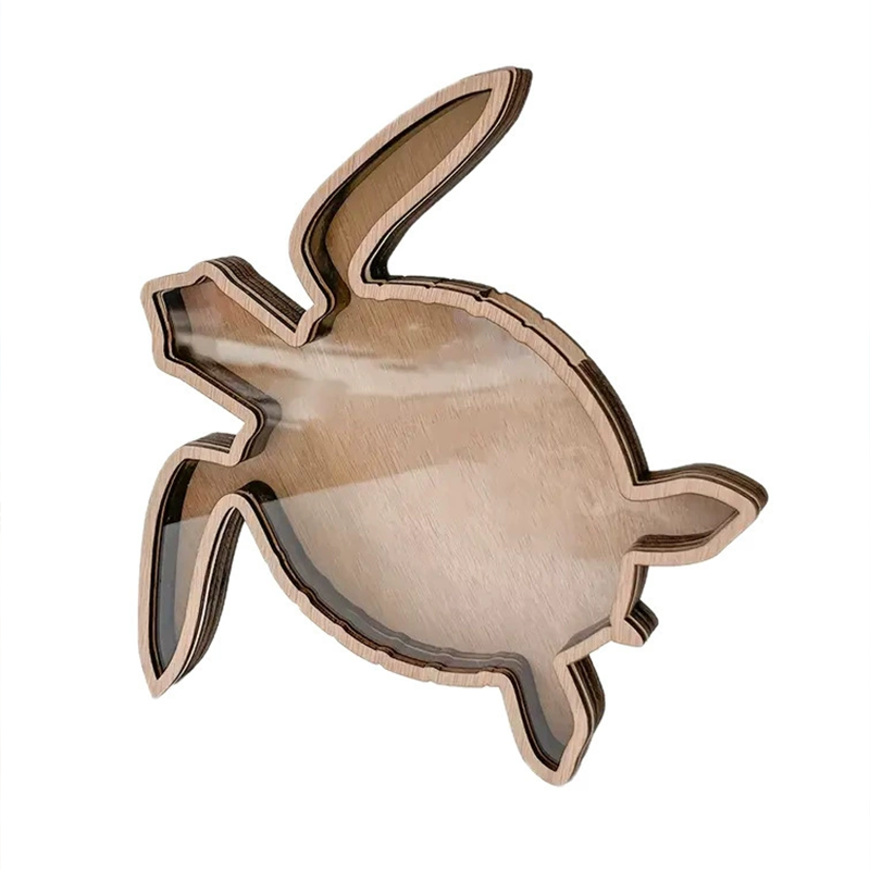 🐢 50% RABATT! 🌊 Holz-Schildkröten Organizer mit Laserschnitt & Acrylplatte, küstenstilierte Schlüssel- und Schmuckaufbewahrung ✨