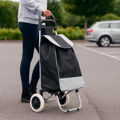 🛒 Tragbarer Einkaufswagen mit Rollen – Faltbarer Einkaufstrolley für Einkäufe mit großer Tasche & Teleskopgriff