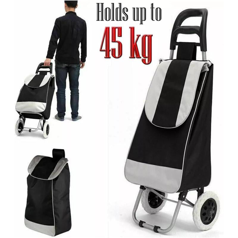 🛒 Tragbarer Einkaufswagen mit Rollen – Faltbarer Einkaufstrolley für Einkäufe mit großer Tasche & Teleskopgriff