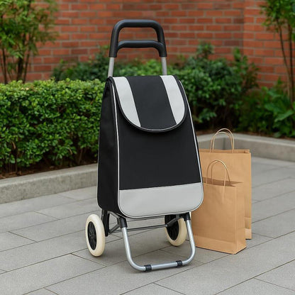🛒 Tragbarer Einkaufswagen mit Rollen – Faltbarer Einkaufstrolley für Einkäufe mit großer Tasche & Teleskopgriff