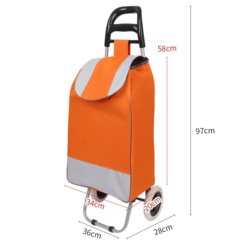 🛒 Tragbarer Einkaufswagen mit Rollen – Faltbarer Einkaufstrolley für Einkäufe mit großer Tasche & Teleskopgriff