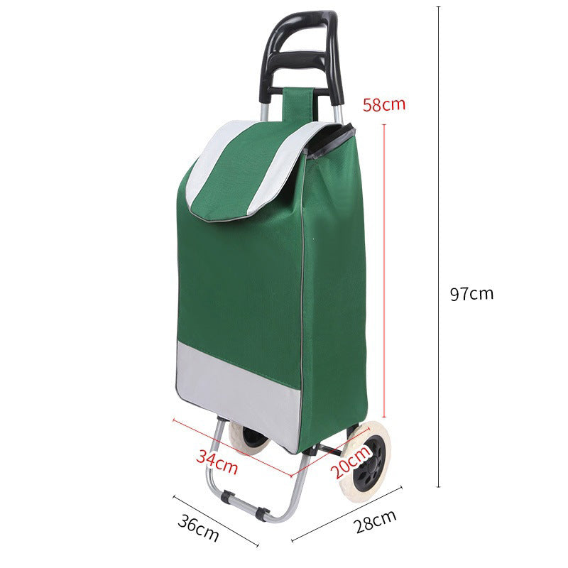 🛒 Tragbarer Einkaufswagen mit Rollen – Faltbarer Einkaufstrolley für Einkäufe mit großer Tasche & Teleskopgriff