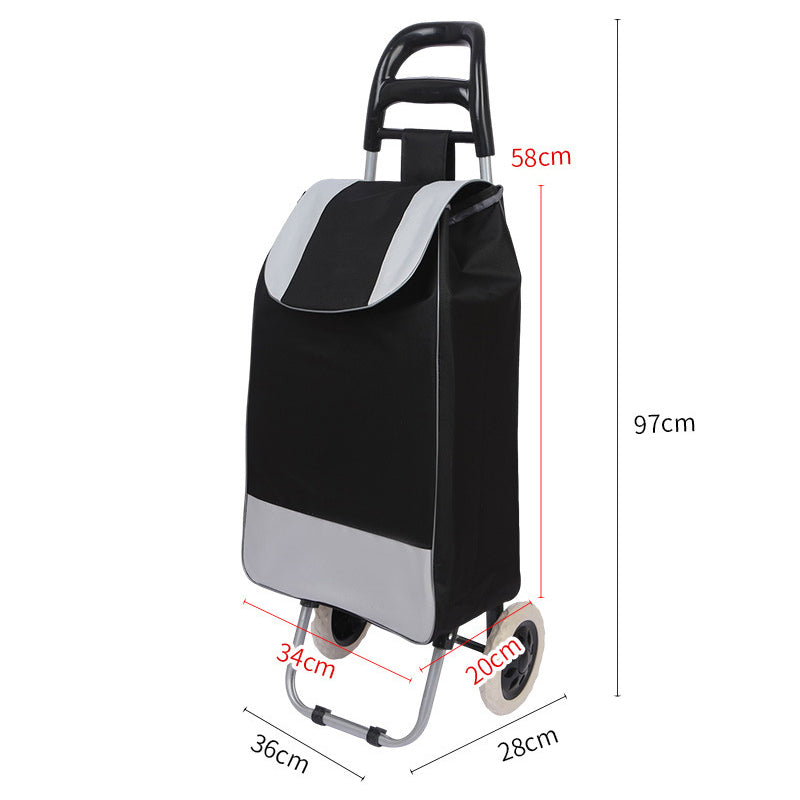🛒 Tragbarer Einkaufswagen mit Rollen – Faltbarer Einkaufstrolley für Einkäufe mit großer Tasche & Teleskopgriff