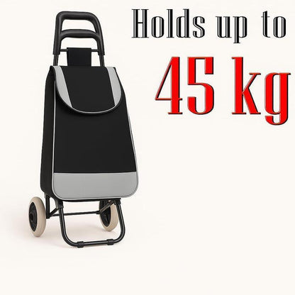 🛒 Tragbarer Einkaufswagen mit Rollen – Faltbarer Einkaufstrolley für Einkäufe mit großer Tasche & Teleskopgriff