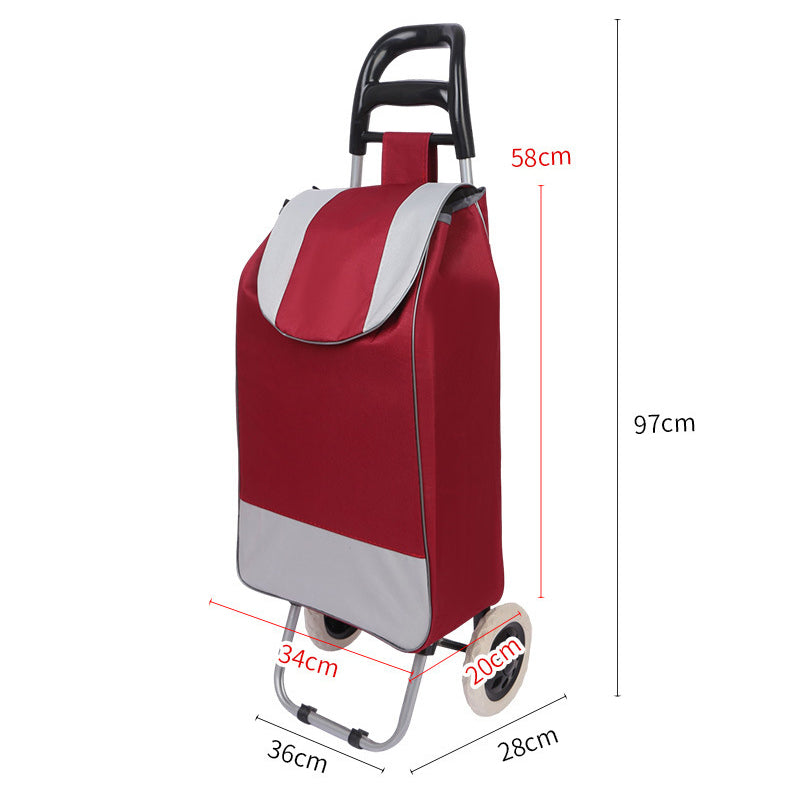 🛒 Tragbarer Einkaufswagen mit Rollen – Faltbarer Einkaufstrolley für Einkäufe mit großer Tasche & Teleskopgriff