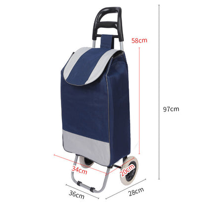 🛒 Tragbarer Einkaufswagen mit Rollen – Faltbarer Einkaufstrolley für Einkäufe mit großer Tasche & Teleskopgriff