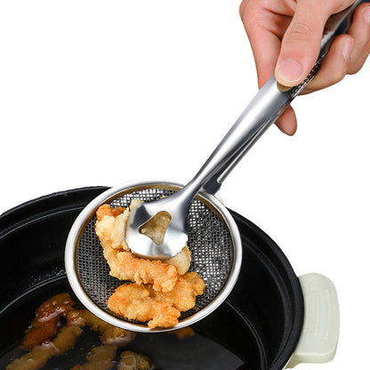 🥢 KAUFE 2, ERHALTE 1 GRATIS! 🍳 2-in-1-Zange aus Edelstahl mit Ölabseihsieb – Feines Netz, ergonomischer Griff & leicht zu reinigen – Ideal zum Frittieren & Servieren ✨