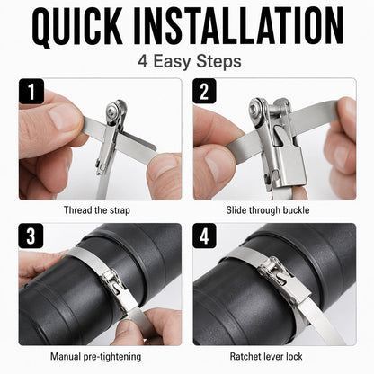 🔗 KAUF 1, ERHALTE 1 GRATIS!!🛡️ Schwerlast‑Edelstahlkabelbinder mit Klappverschluss, stabil und wetterfest für industrielle & Außenanwendungen🔩