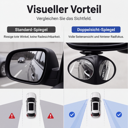 Zweiseitiger Auto-Totwinkelspiegel für Rückspiegel