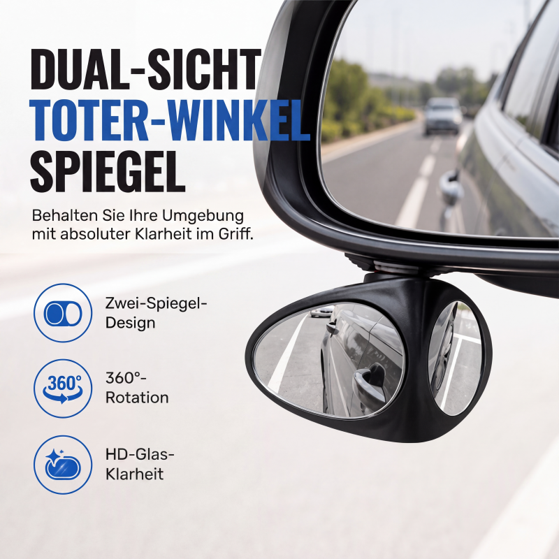 Zweiseitiger Auto-Totwinkelspiegel für Rückspiegel