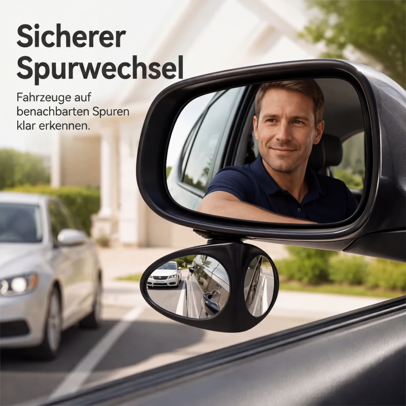 Zweiseitiger Auto-Totwinkelspiegel für Rückspiegel