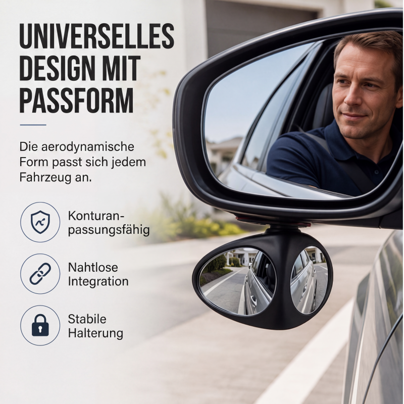 Zweiseitiger Auto-Totwinkelspiegel für Rückspiegel