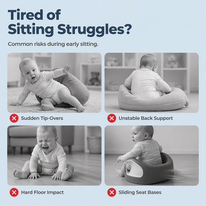 🐻 Cartoon‑Baby‑Stützsofa – Anti‑Roll‑Sitzsessel für Babys mit stabiler Rückenlehne, weicher Plüsch‑Bodensitz für Kleinkinder