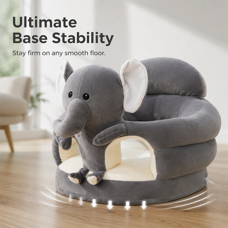 🐻 Cartoon‑Baby‑Stützsofa – Anti‑Roll‑Sitzsessel für Babys mit stabiler Rückenlehne, weicher Plüsch‑Bodensitz für Kleinkinder
