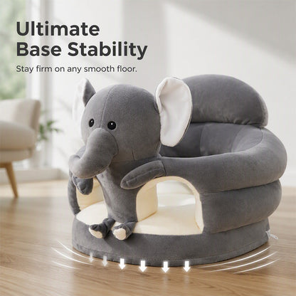 🐻 Cartoon‑Baby‑Stützsofa – Anti‑Roll‑Sitzsessel für Babys mit stabiler Rückenlehne, weicher Plüsch‑Bodensitz für Kleinkinder