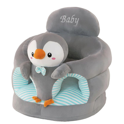 🐻 Cartoon‑Baby‑Stützsofa – Anti‑Roll‑Sitzsessel für Babys mit stabiler Rückenlehne, weicher Plüsch‑Bodensitz für Kleinkinder