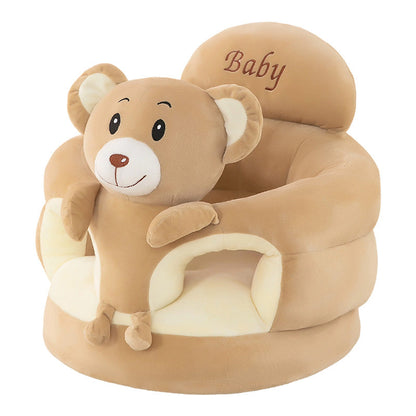 🐻 Cartoon‑Baby‑Stützsofa – Anti‑Roll‑Sitzsessel für Babys mit stabiler Rückenlehne, weicher Plüsch‑Bodensitz für Kleinkinder