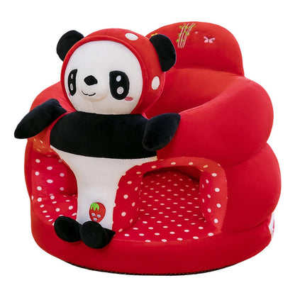 🐻 Cartoon‑Baby‑Stützsofa – Anti‑Roll‑Sitzsessel für Babys mit stabiler Rückenlehne, weicher Plüsch‑Bodensitz für Kleinkinder