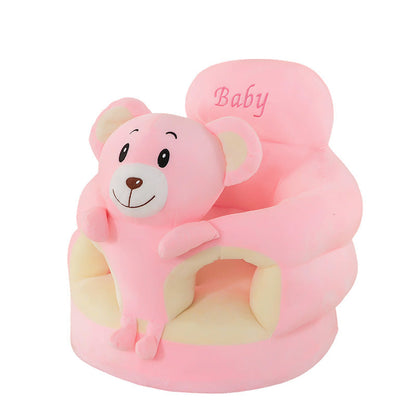 🐻 Cartoon‑Baby‑Stützsofa – Anti‑Roll‑Sitzsessel für Babys mit stabiler Rückenlehne, weicher Plüsch‑Bodensitz für Kleinkinder