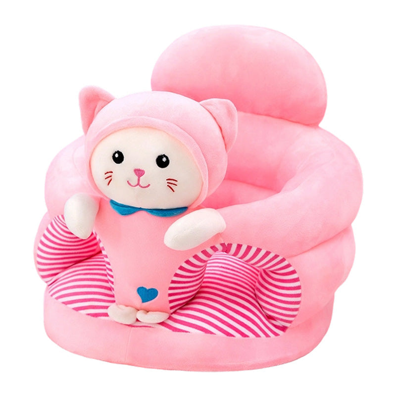 🐻 Cartoon‑Baby‑Stützsofa – Anti‑Roll‑Sitzsessel für Babys mit stabiler Rückenlehne, weicher Plüsch‑Bodensitz für Kleinkinder