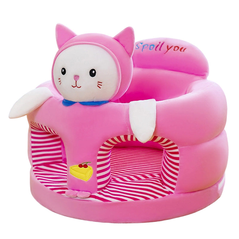 🐻 Cartoon‑Baby‑Stützsofa – Anti‑Roll‑Sitzsessel für Babys mit stabiler Rückenlehne, weicher Plüsch‑Bodensitz für Kleinkinder