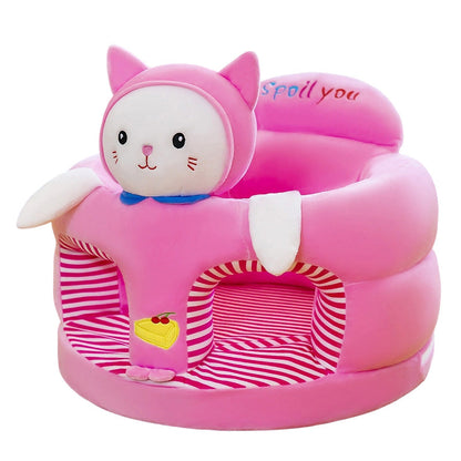 🐻 Cartoon‑Baby‑Stützsofa – Anti‑Roll‑Sitzsessel für Babys mit stabiler Rückenlehne, weicher Plüsch‑Bodensitz für Kleinkinder