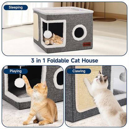 ✨50% Rabatt✨🐾 2-in-1 Faltbarer Haustierhocker mit Stauraum – Gemütliches Katzen- & Hundebett und praktischer Sitzhocker