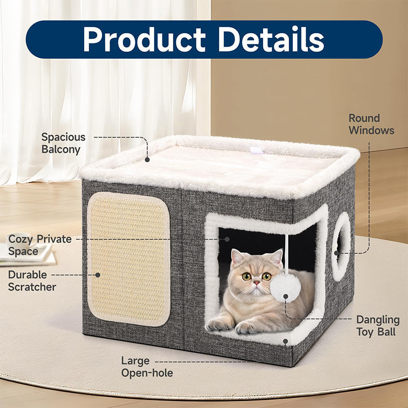 ✨50% Rabatt✨🐾 2-in-1 Faltbarer Haustierhocker mit Stauraum – Gemütliches Katzen- & Hundebett und praktischer Sitzhocker