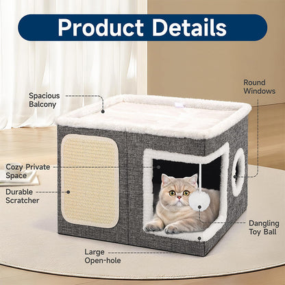 ✨50% Rabatt✨🐾 2-in-1 Faltbarer Haustierhocker mit Stauraum – Gemütliches Katzen- & Hundebett und praktischer Sitzhocker