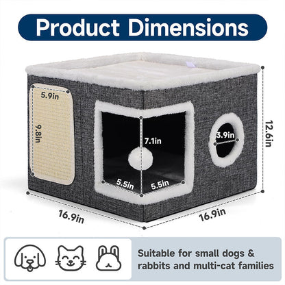 ✨50% Rabatt✨🐾 2-in-1 Faltbarer Haustierhocker mit Stauraum – Gemütliches Katzen- & Hundebett und praktischer Sitzhocker