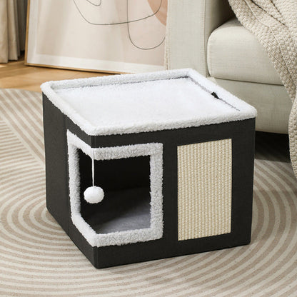 ✨50% Rabatt✨🐾 2-in-1 Faltbarer Haustierhocker mit Stauraum – Gemütliches Katzen- & Hundebett und praktischer Sitzhocker