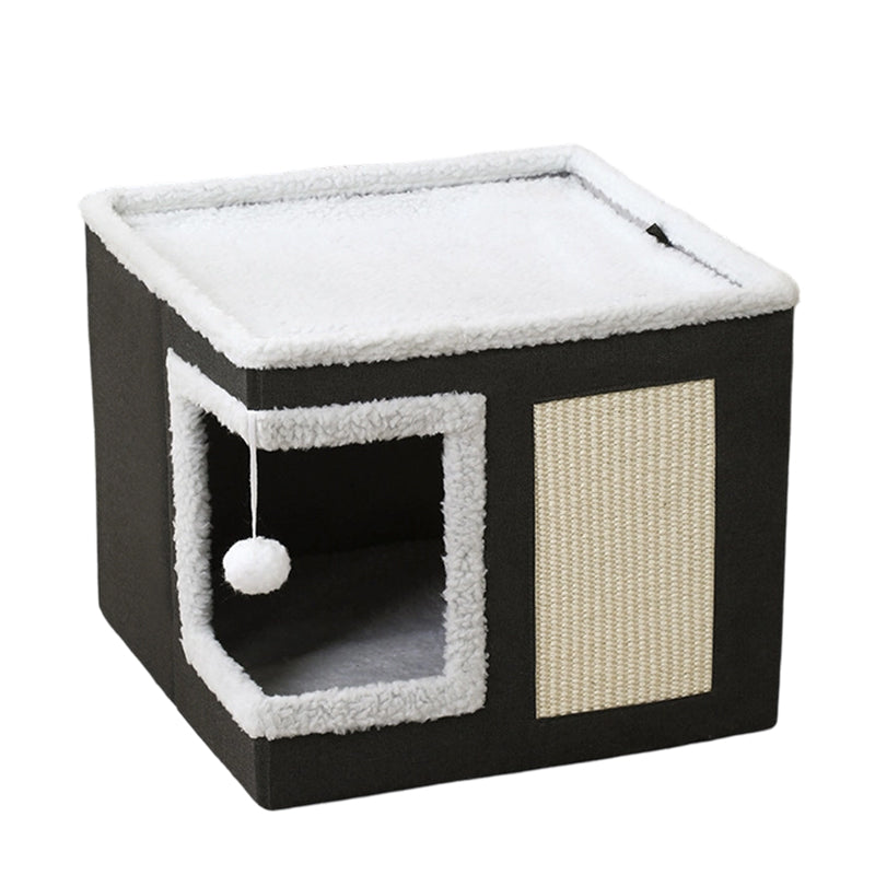 ✨50% Rabatt✨🐾 2-in-1 Faltbarer Haustierhocker mit Stauraum – Gemütliches Katzen- & Hundebett und praktischer Sitzhocker