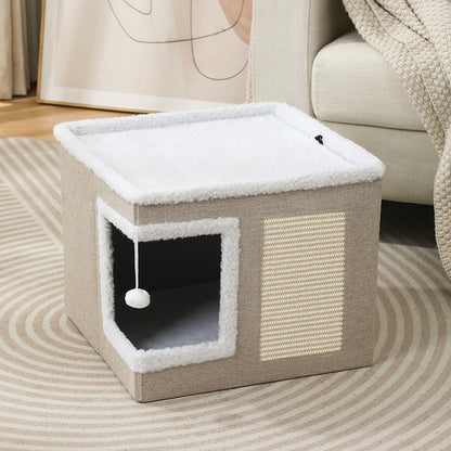 ✨50% Rabatt✨🐾 2-in-1 Faltbarer Haustierhocker mit Stauraum – Gemütliches Katzen- & Hundebett und praktischer Sitzhocker