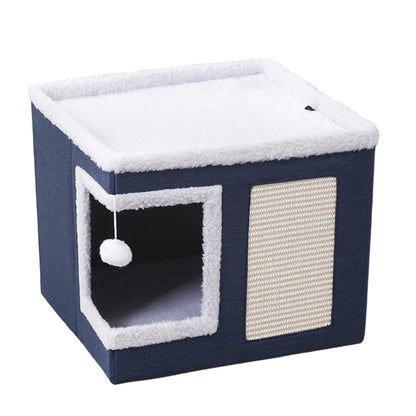 ✨50% Rabatt✨🐾 2-in-1 Faltbarer Haustierhocker mit Stauraum – Gemütliches Katzen- & Hundebett und praktischer Sitzhocker